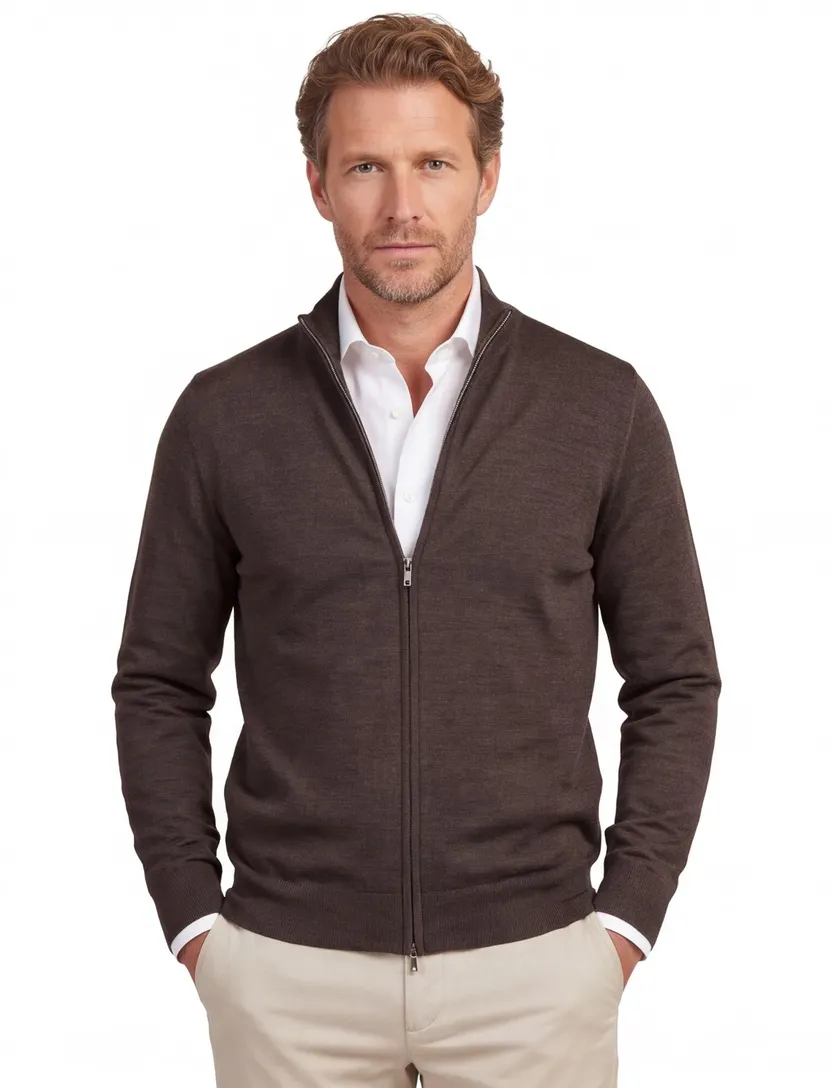 Vesten Profuomo bruin wol