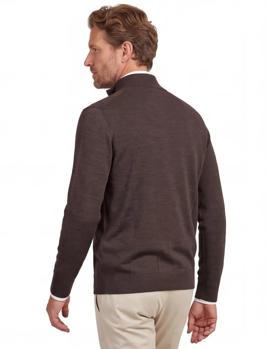 Profuomo vest bruin gemeleerd wol