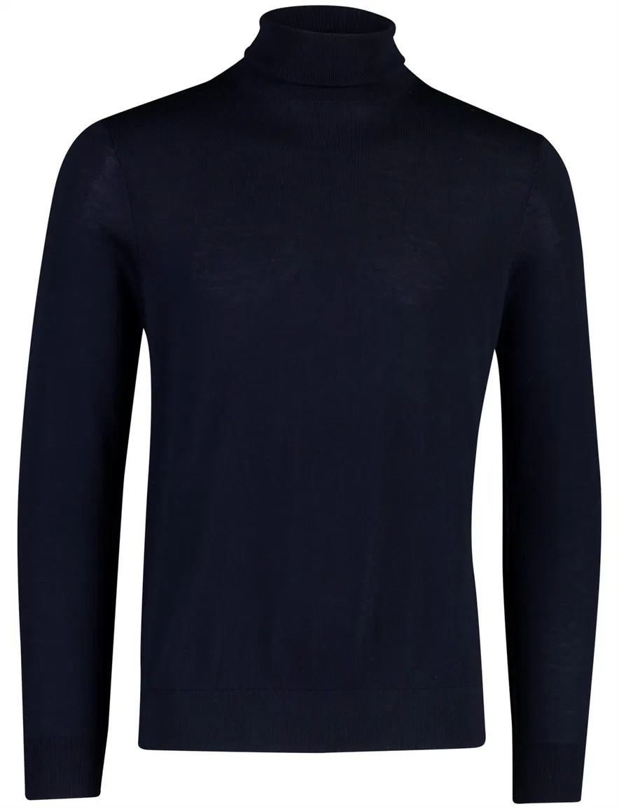 Coltrui Profuomo donkerblauw PULLOVER ROLL NECK NAVY
