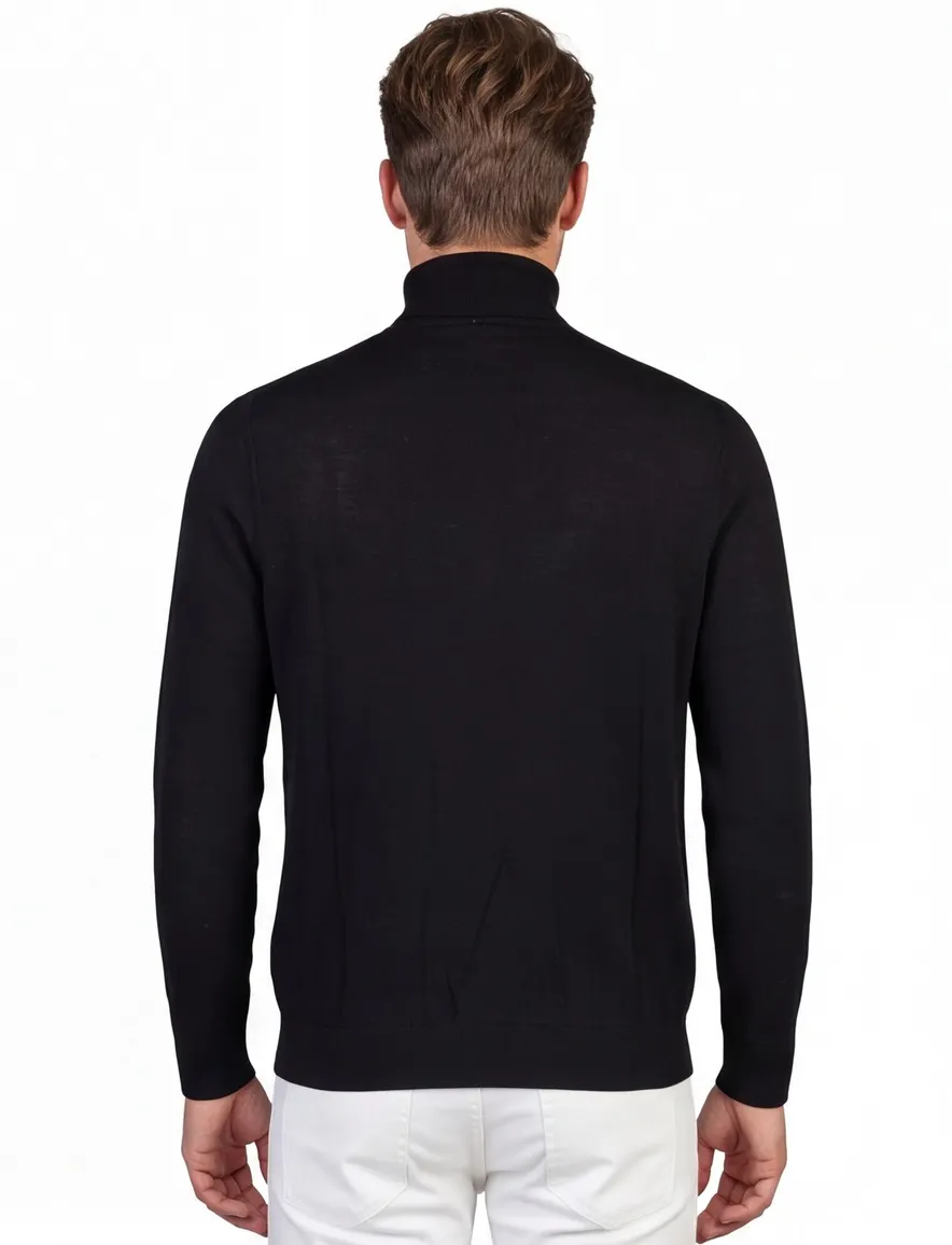Coltrui Profuomo zwart PULLOVER ROLL NECK BLACK