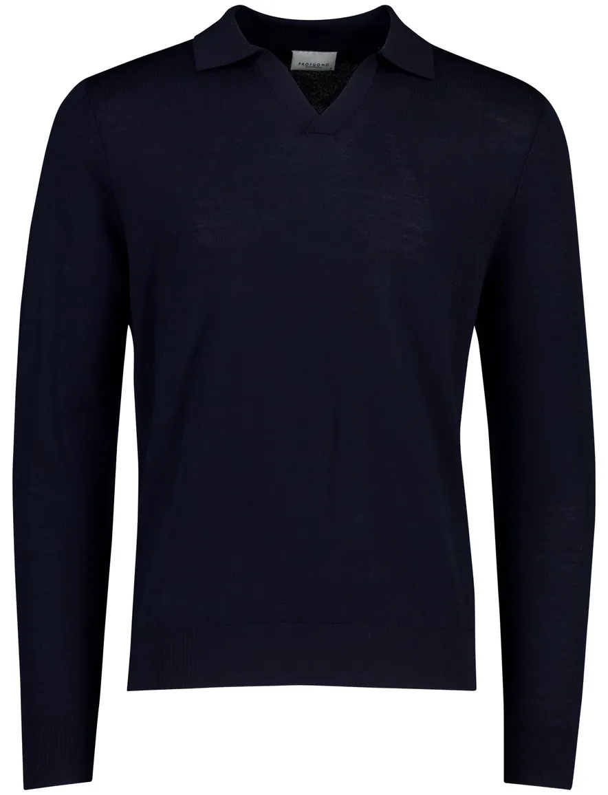 Profuomo trui donkerblauw merinowol met polokraag