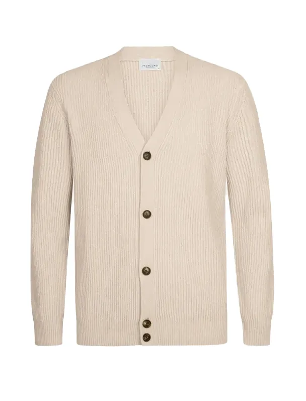 Vest Profuomo beige CARDIGAN FULL BUTTON SAND