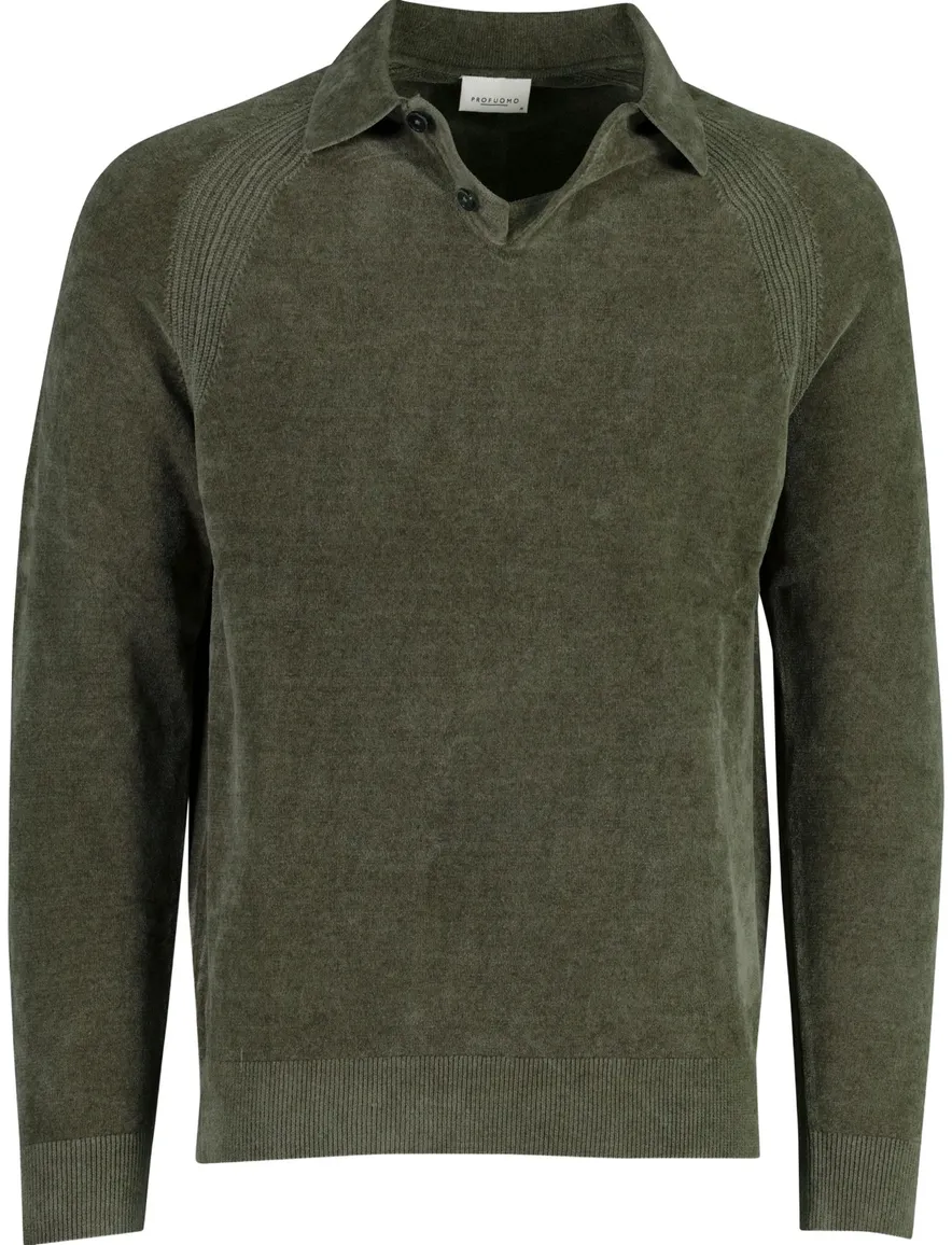 Trui Profuomo groen POLO LS GREEN