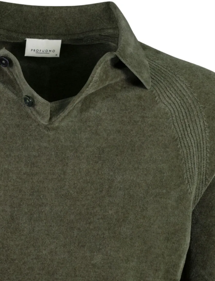 Trui Profuomo groen POLO LS GREEN
