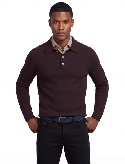 Profuomo Profuomo trui aubergine gebreid