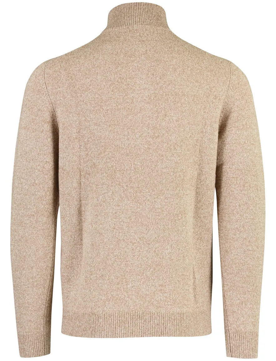 Trui Profuomo bruin PULLOVER HALF ZIP BEIGE
