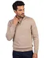 Profuomo trui bruin gemeleerd half zip gebreid