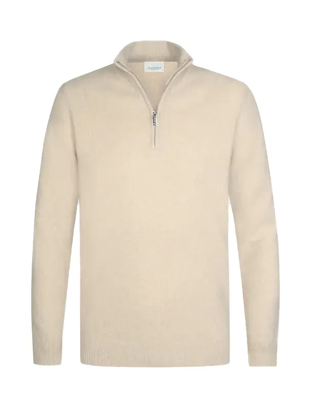 Profuomo trui half zip creme
