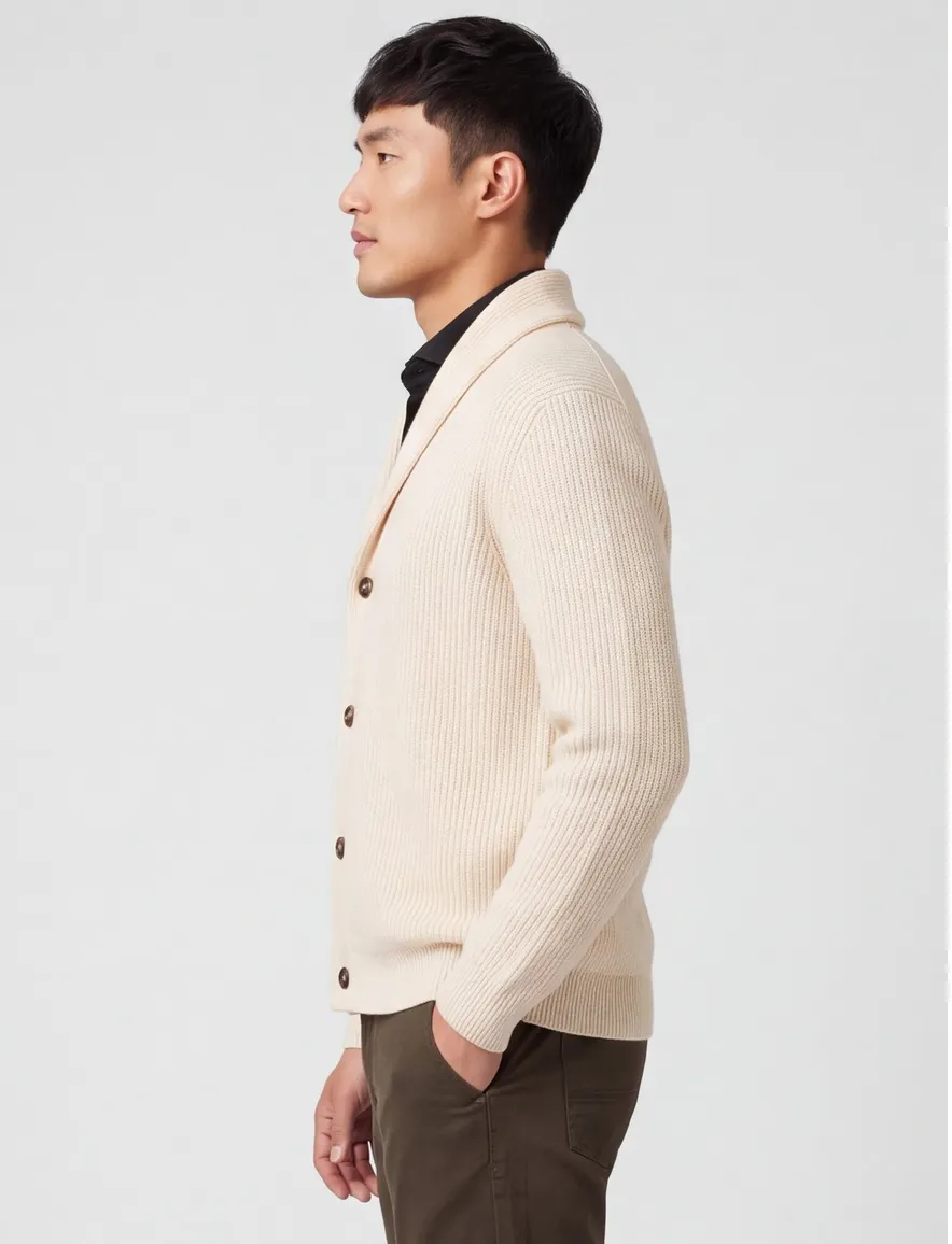 Vest Profuomo beige CARDIGAN SHAWL COLLAR SAN