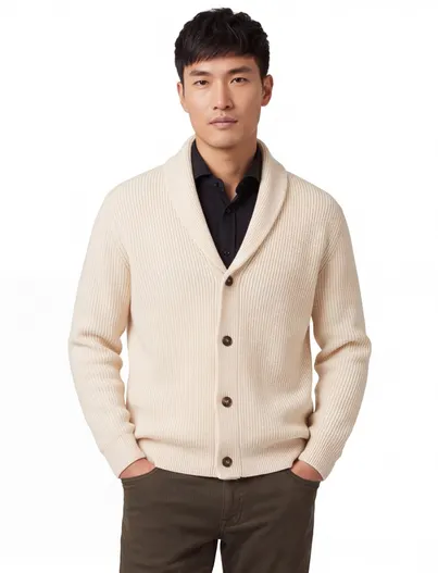 Profuomo Vest Profuomo beige gebreid wol