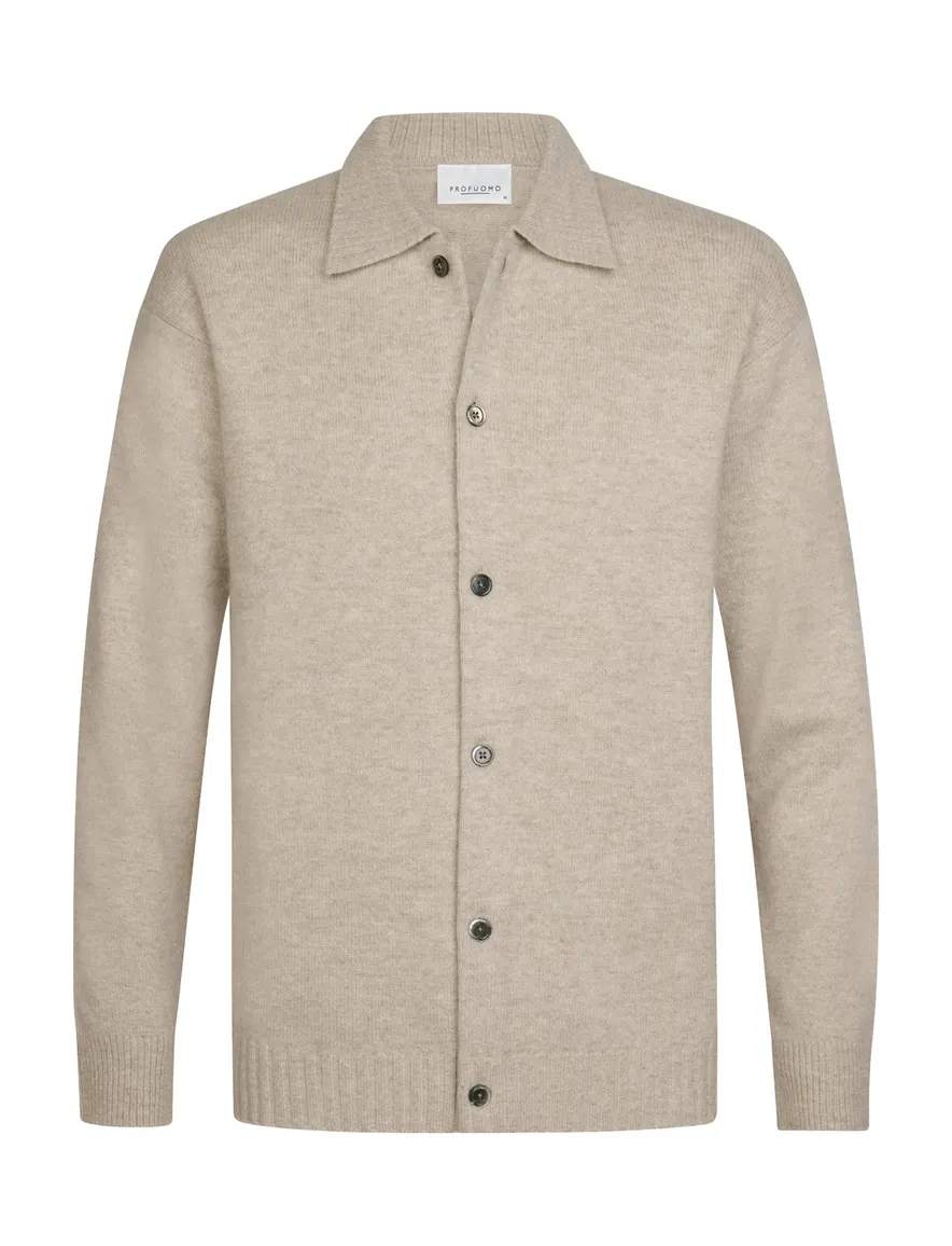 Vest Profuomo beige CARDIGAN FULL BUTTON BEIG