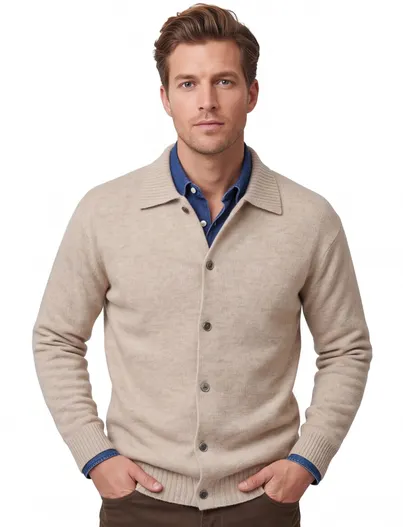 Profuomo Vest Profuomo beige gebreid