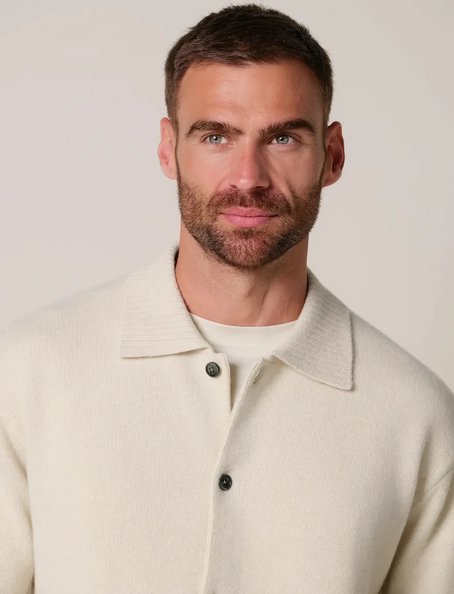 Vest Profuomo creme CARDIGAN FULL BUTTON SAND