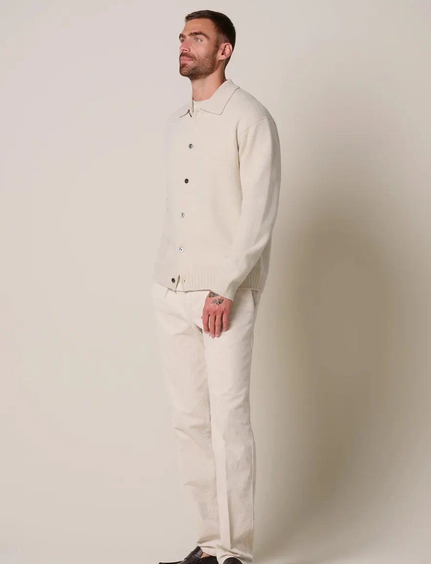 Vest Profuomo creme CARDIGAN FULL BUTTON SAND