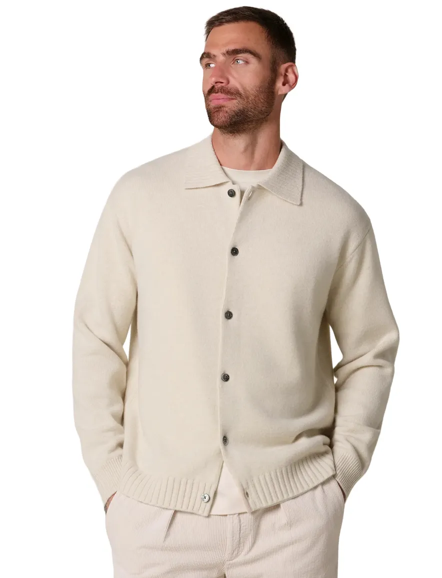 Vest Profuomo creme CARDIGAN FULL BUTTON SAND