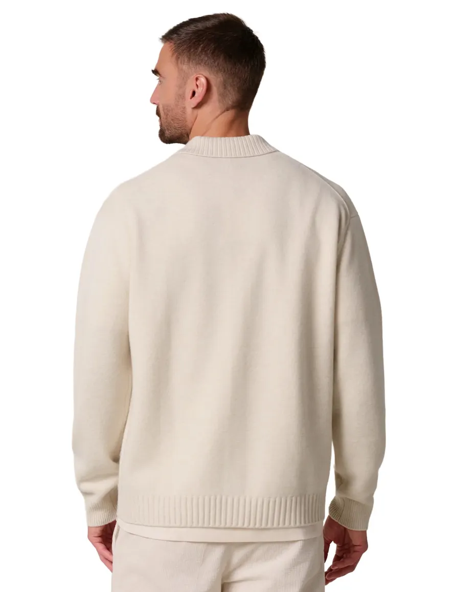 Profuomo vest crème wol met polo kraag