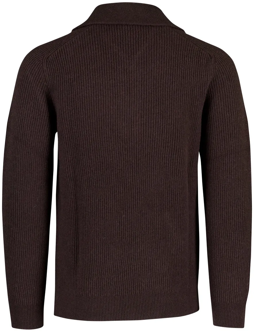 Trui Profuomo bruin PULLOVER HALF ZIP D BROWN