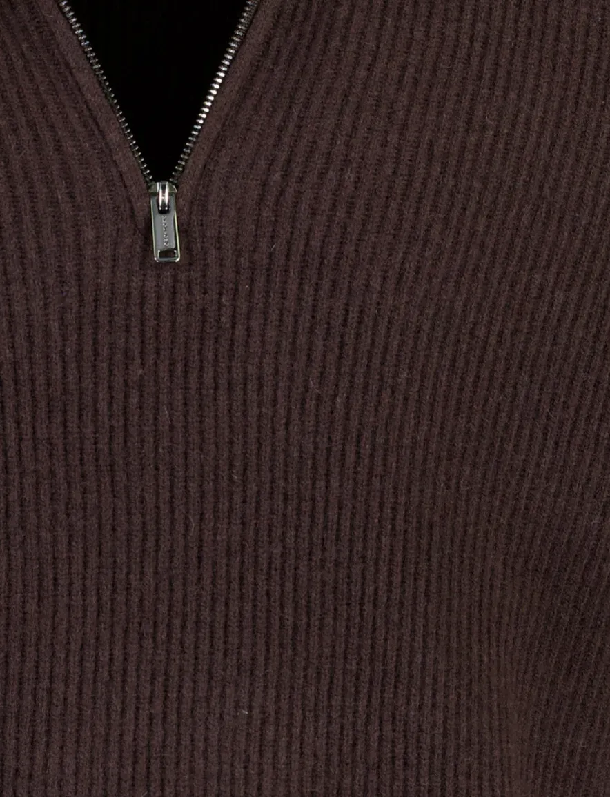 Trui Profuomo bruin PULLOVER HALF ZIP D BROWN