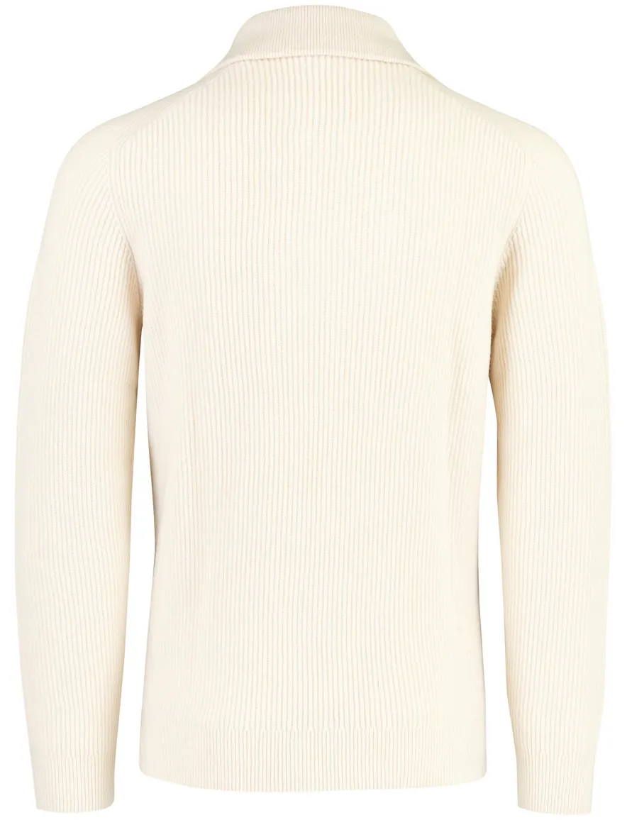 Profuomo trui crème half zip gebreid