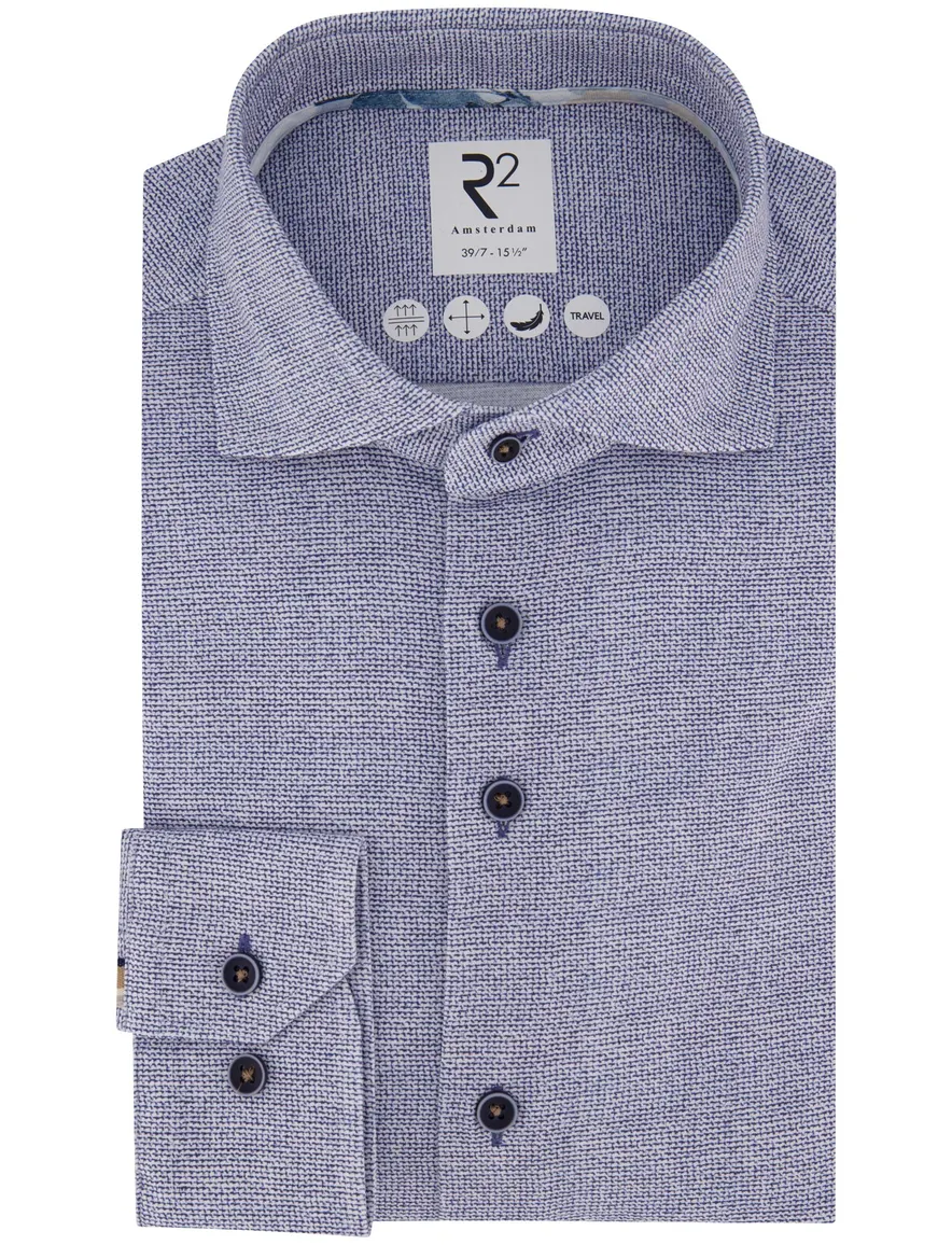 Blauw overhemd R2 geprint