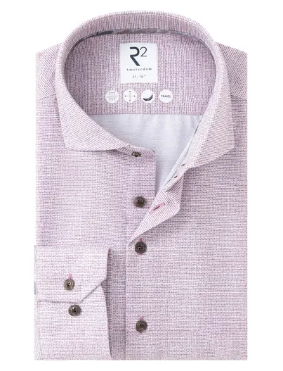 R2 Roze overhemd R2 gemeleerd mouwlengte 7