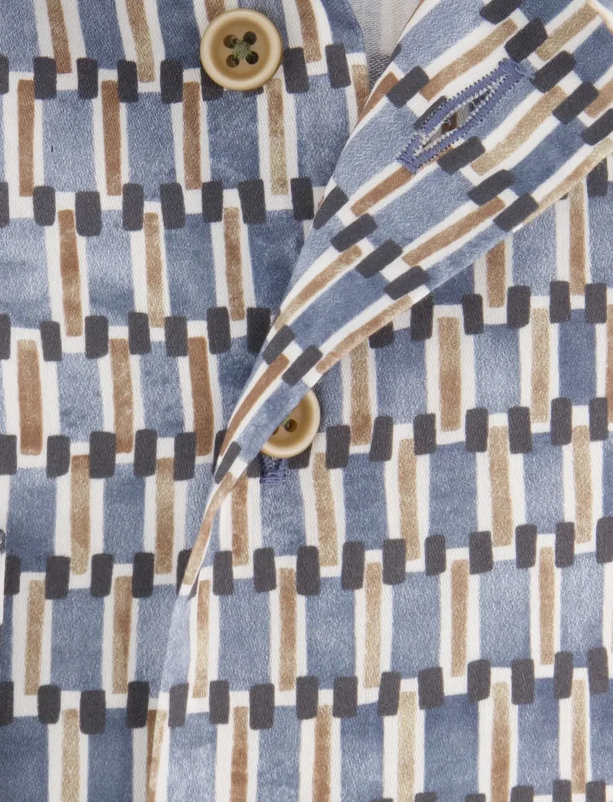 Blauw overhemd R2 geprint