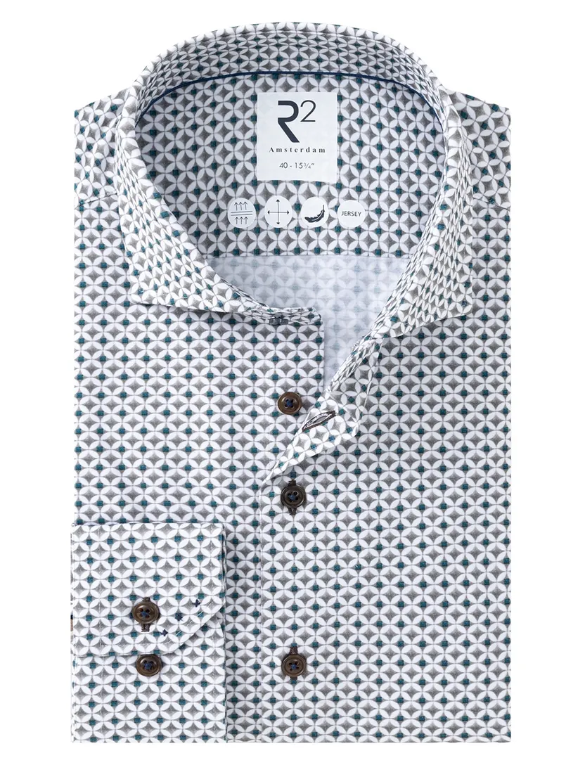 Overhemd R2 wit jersey