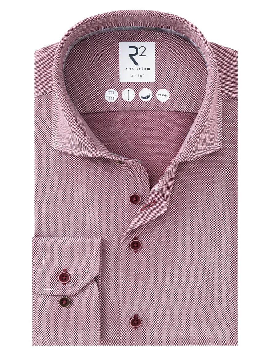 R2 overhemd roze gemêleerd