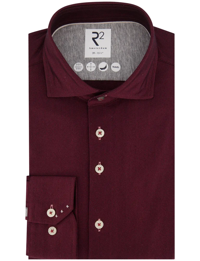 Overhemd R2 bordeaux