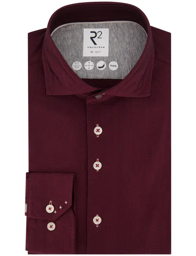 R2 R2 overhemd bordeaux geprint