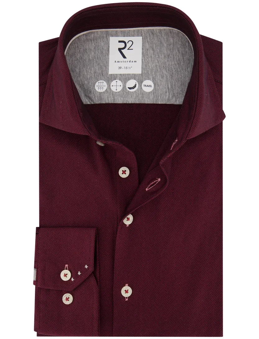 Overhemd R2 bordeaux