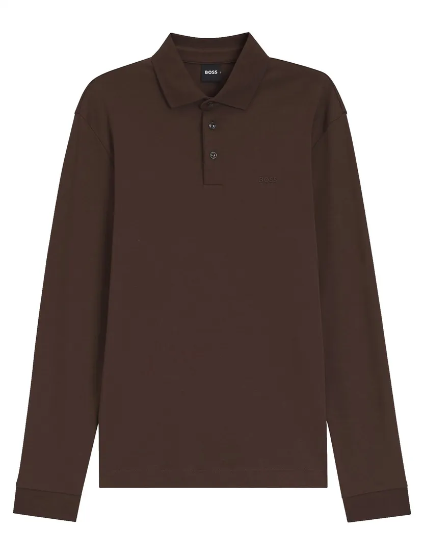 Poloshirt BOSS bruin jersey