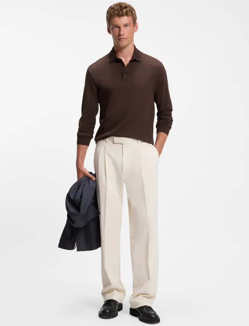 Poloshirt BOSS bruin jersey