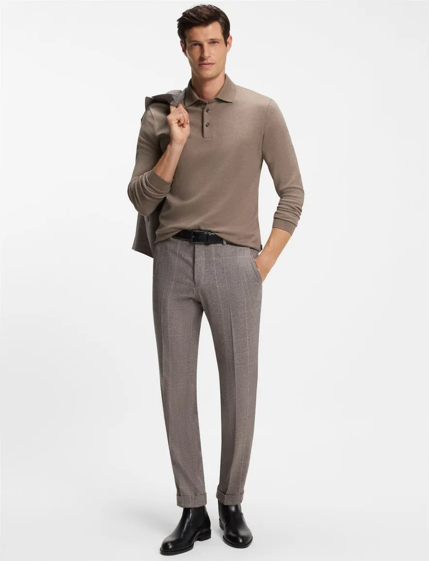 BOSS Pado poloshirt beige jersey