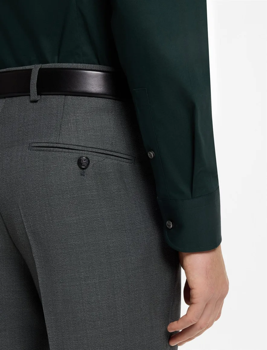 BOSS Black overhemd donkergroen stretch