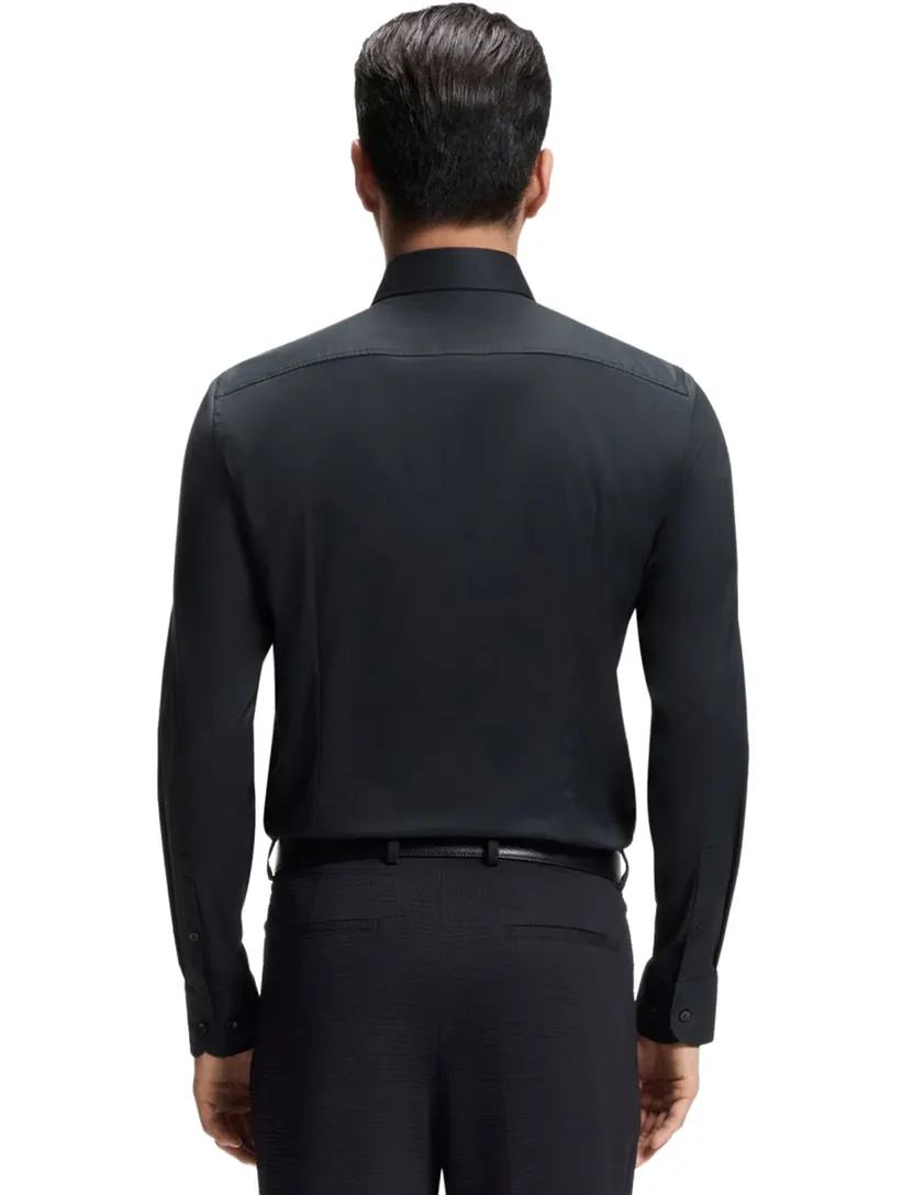 Overhemden BOSS Black zwart slim fit stretch