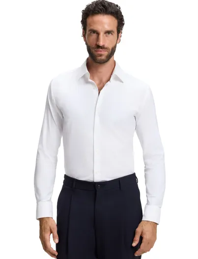 Hugo Boss BOSS Black overhemd wit slim fit stretch