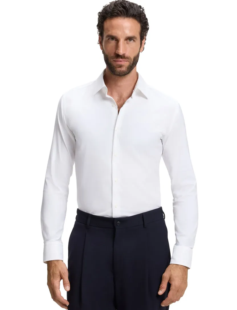 BOSS Black overhemd wit slim fit stretch