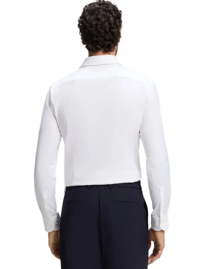 BOSS Black overhemd wit slim fit stretch