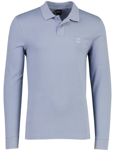 Hugo Boss BOSS Passerby,BOSS Orange polo lichtblauw pique