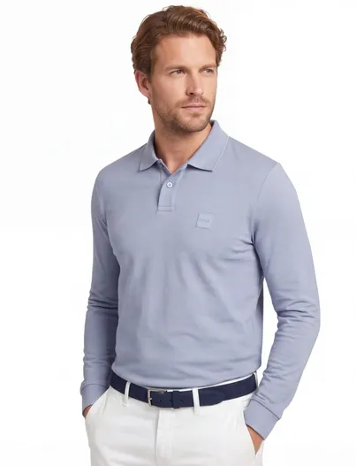 Hugo Boss Poloshirt BOSS Passerby,BOSS Orange lichtblauw piqué