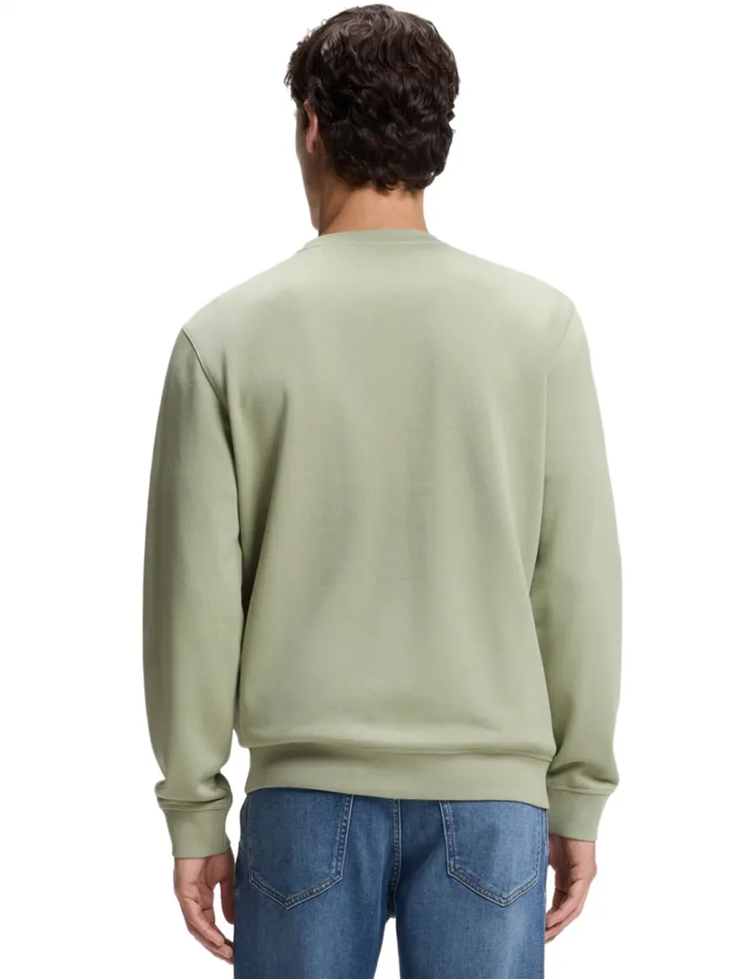 Trui BOSS Orange groen sweater met logopatch