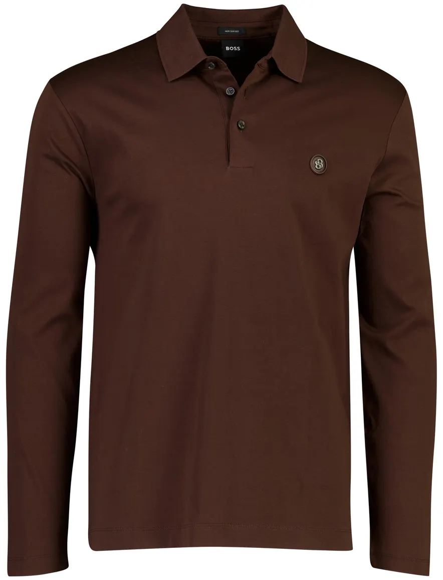 BOSS Black poloshirt bruin stretch
