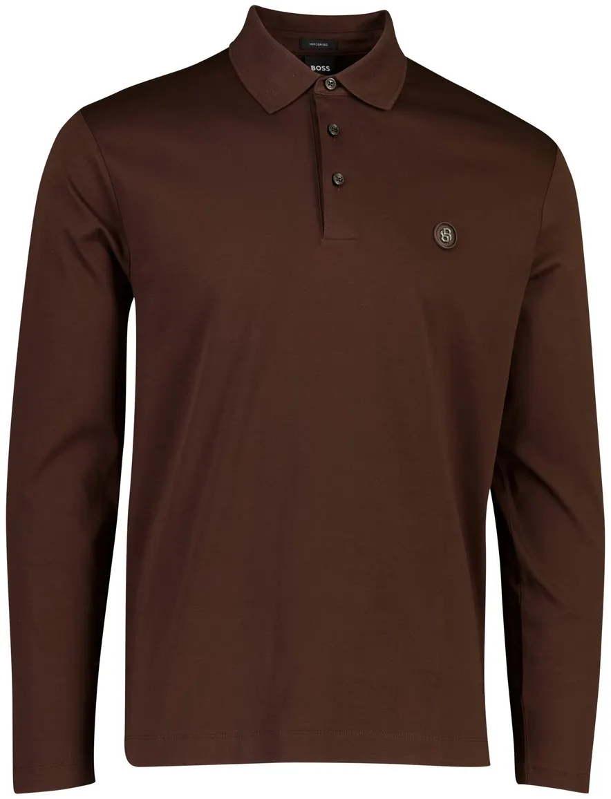 BOSS Black poloshirt bruin stretch