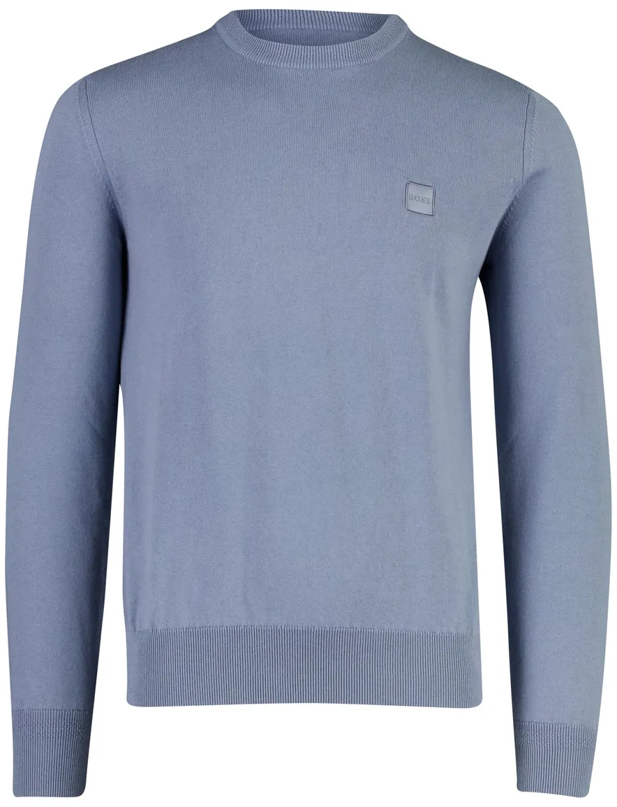 BOSS trui ronde hals blauw