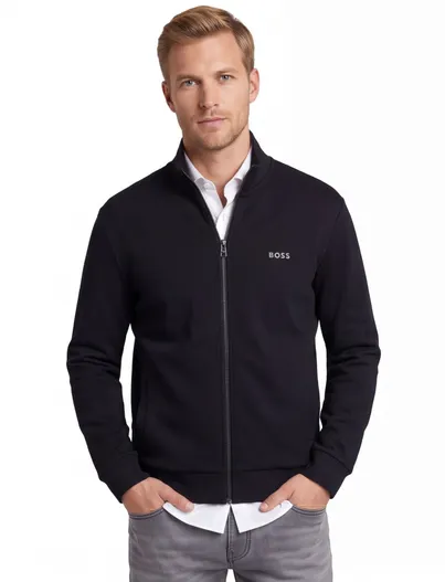 Hugo Boss BOSS Black zwart sweatvest normale fit