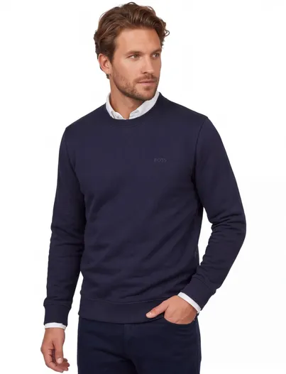 Hugo Boss Trui BOSS Black donkerblauw katoen