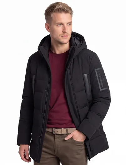 Hugo Boss Parka jas BOSS Green zwart