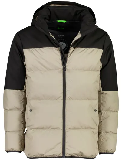 Hugo Boss Gewatteerde jas BOSS Green khaki gevoerd