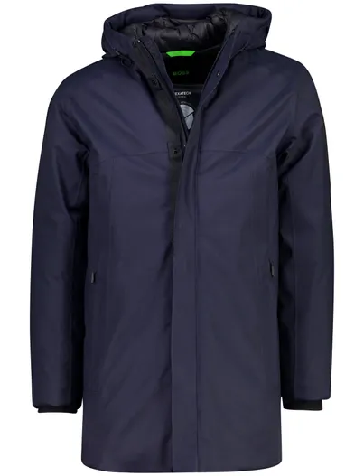 Hugo Boss Parka jas BOSS Green donkerblauw polyester